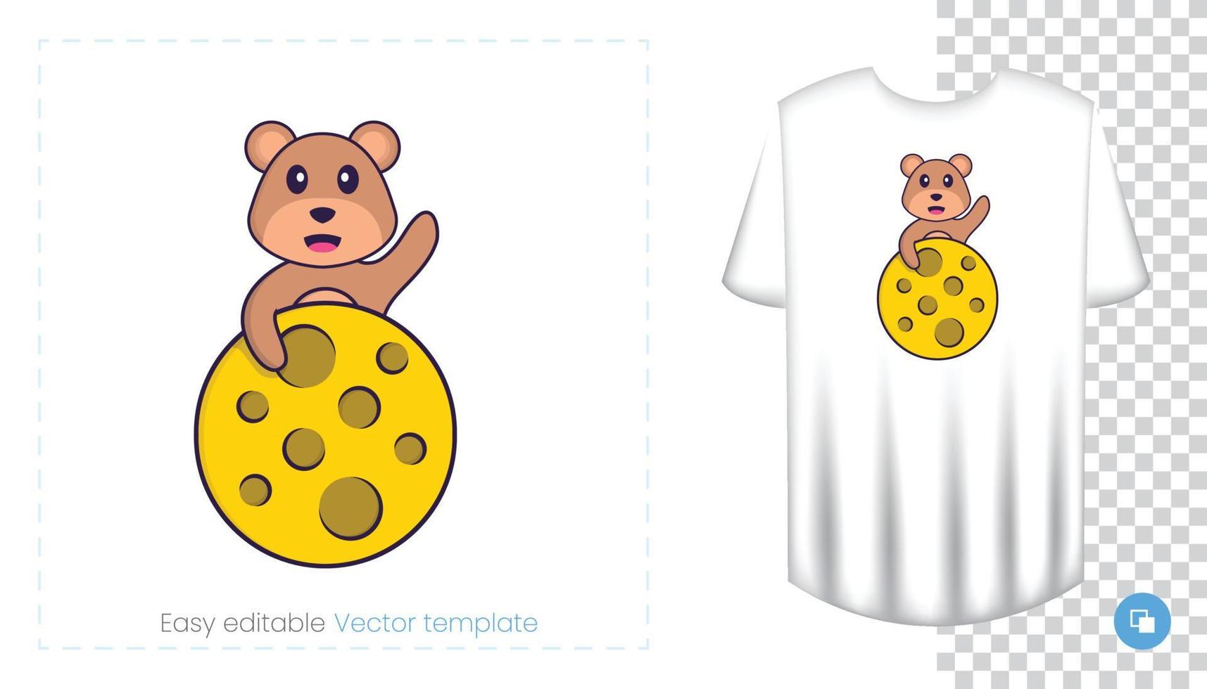 Cute bear mascot character. Can be used for stickers, pattern, patches, textiles, paper. Vector illustration