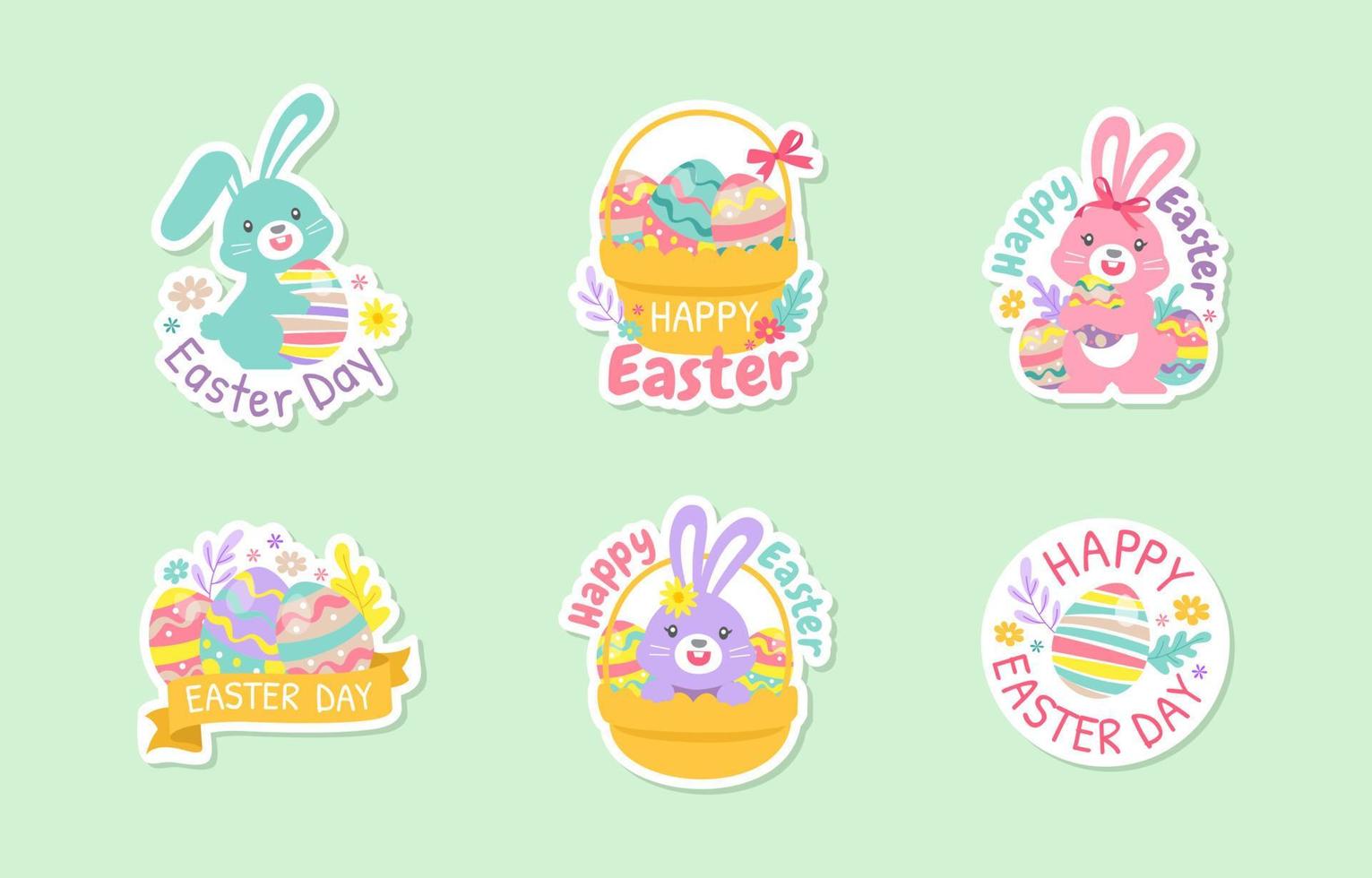 Cute Easter Bunny Set vector