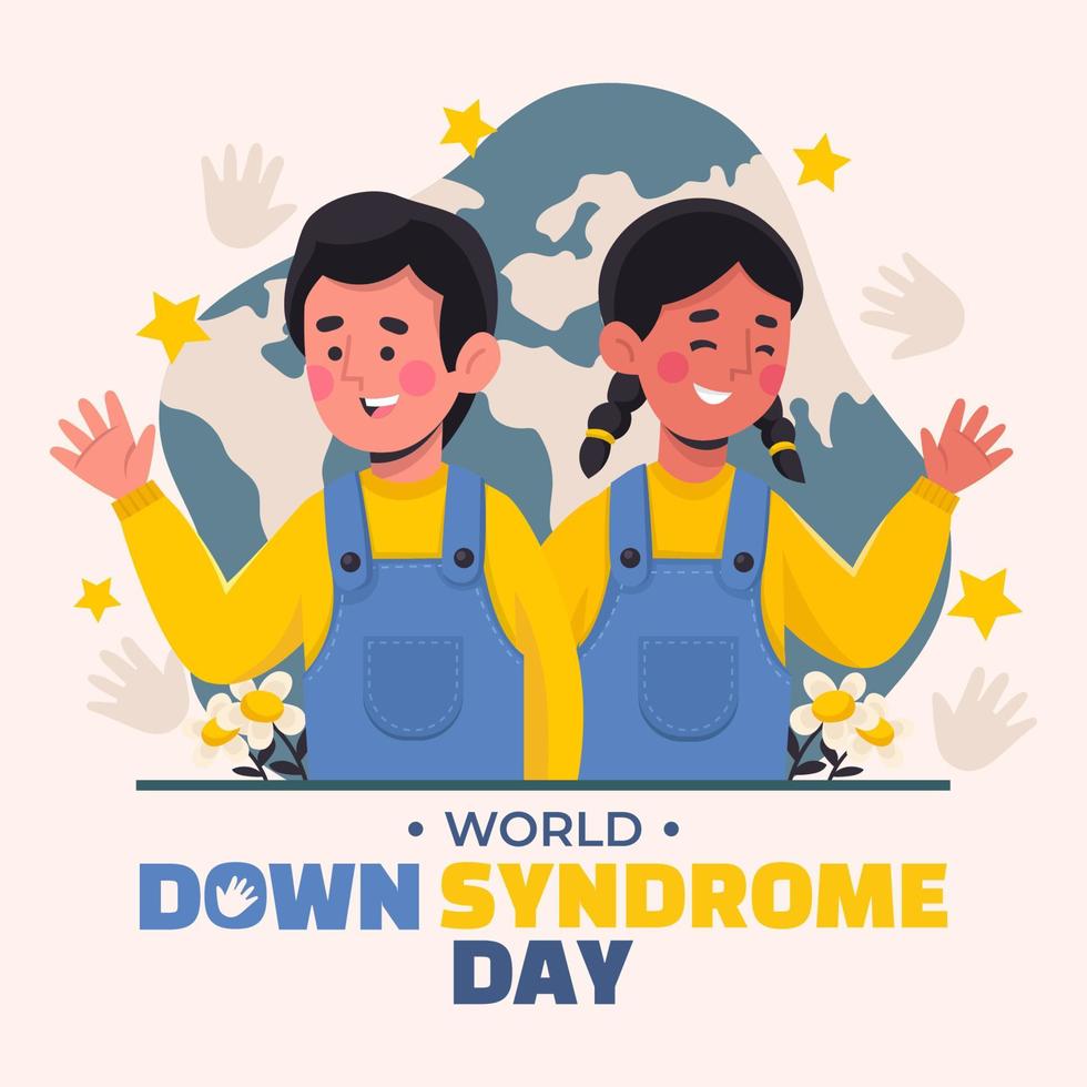 concepto del día mundial del síndrome de down vector