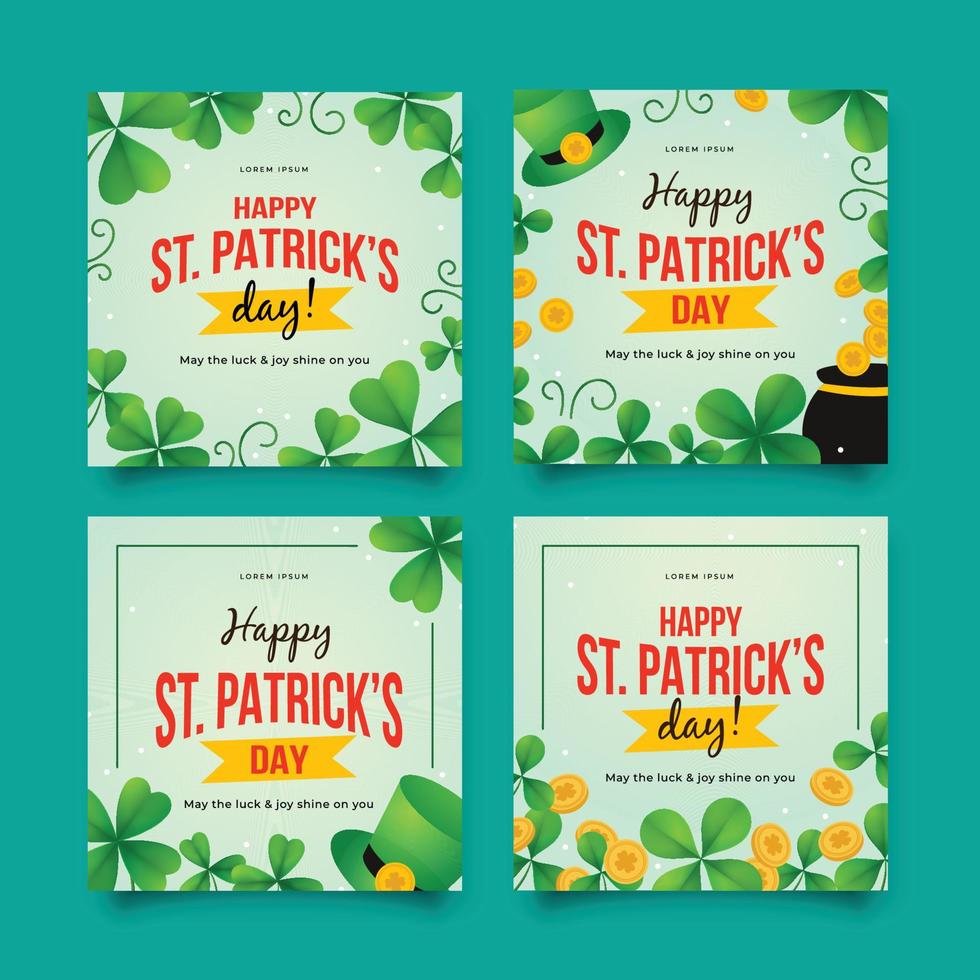 Happy Saint Patrick's Day Background for Social Media vector