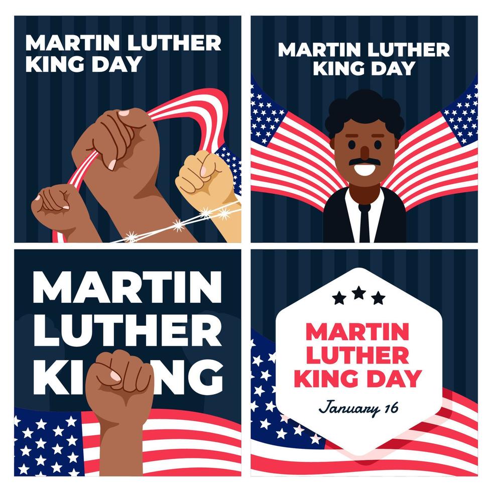 plantilla de publicación de redes sociales del día de martin luther king vector