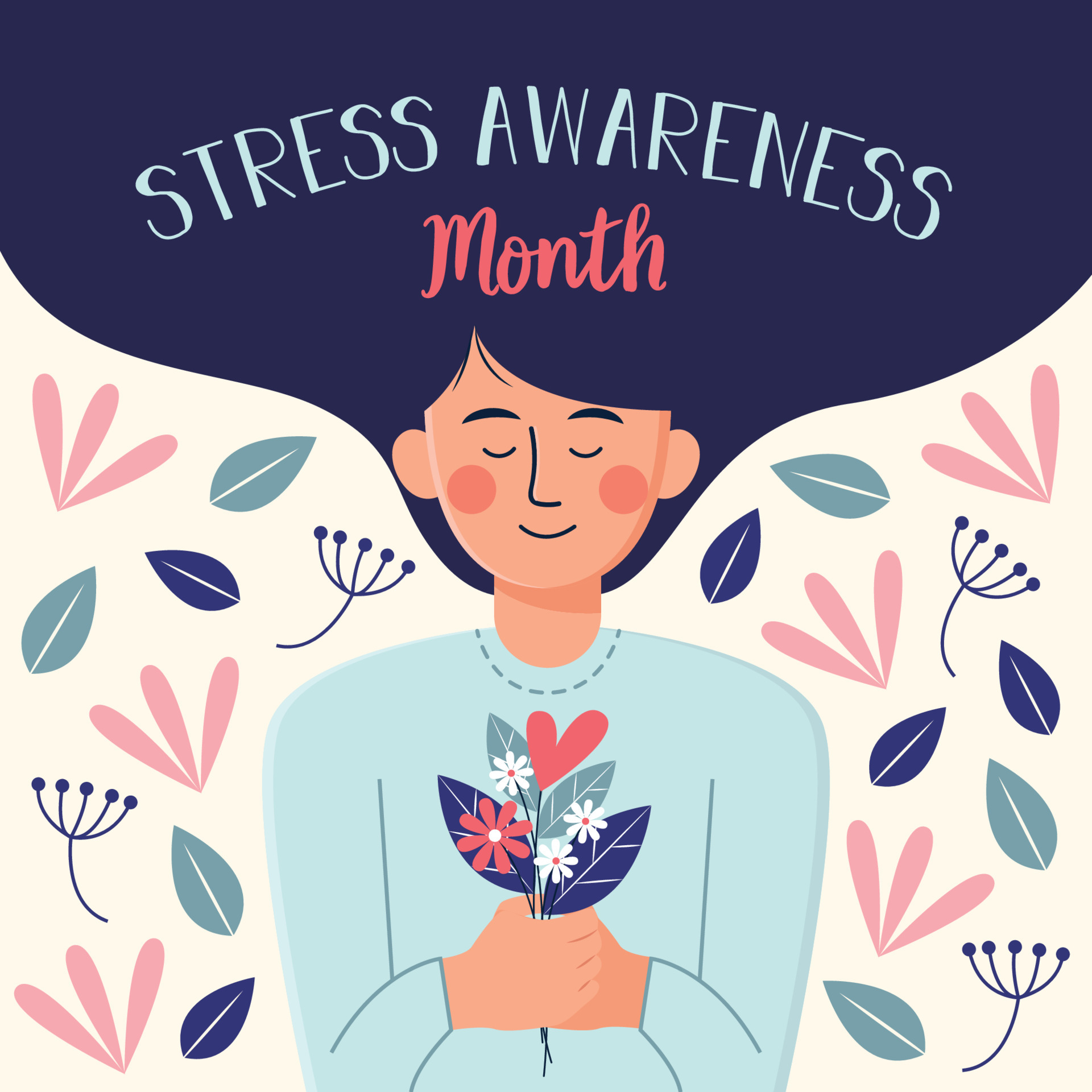 Stress Awareness Month 4957085 Vector Art at Vecteezy