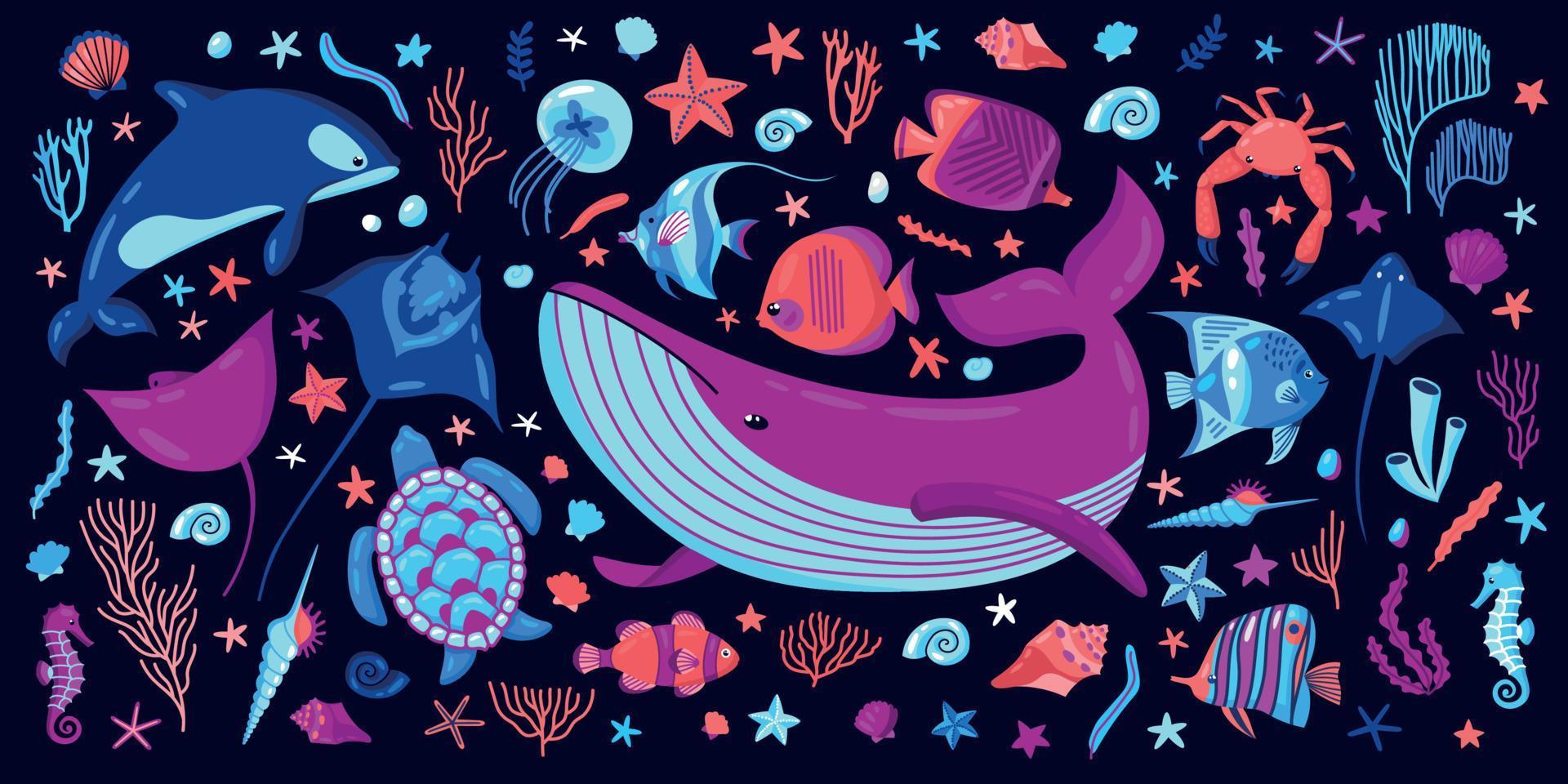 Ocean Illustration Flat vector