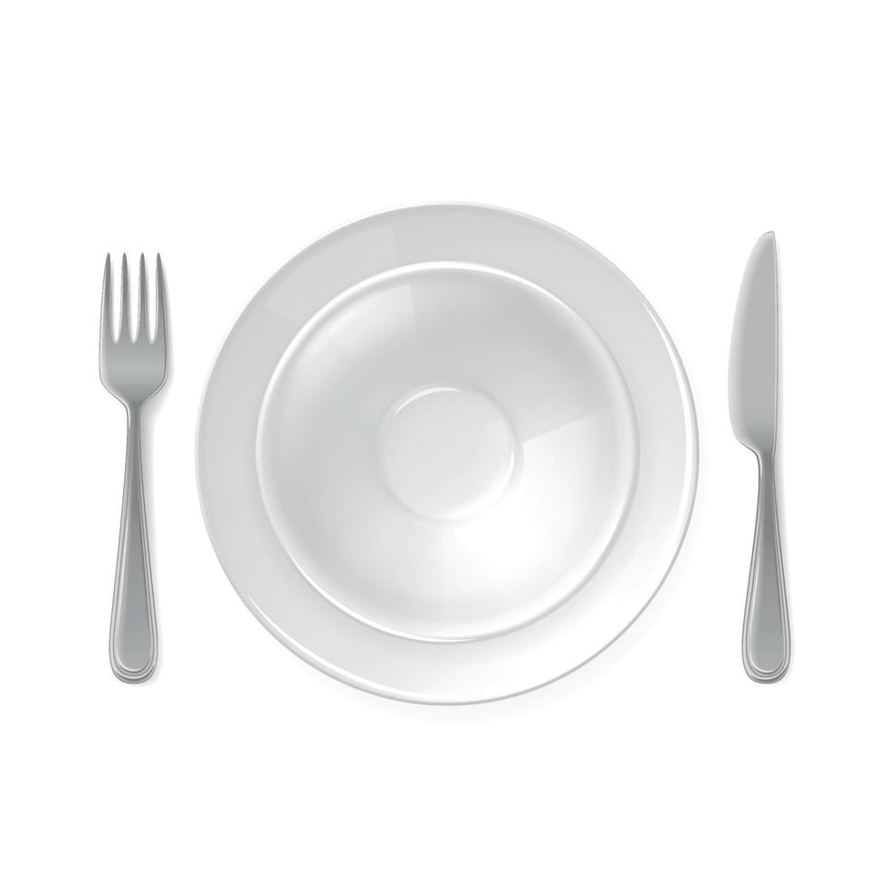 Plates Dishes Dishware Realistic vector