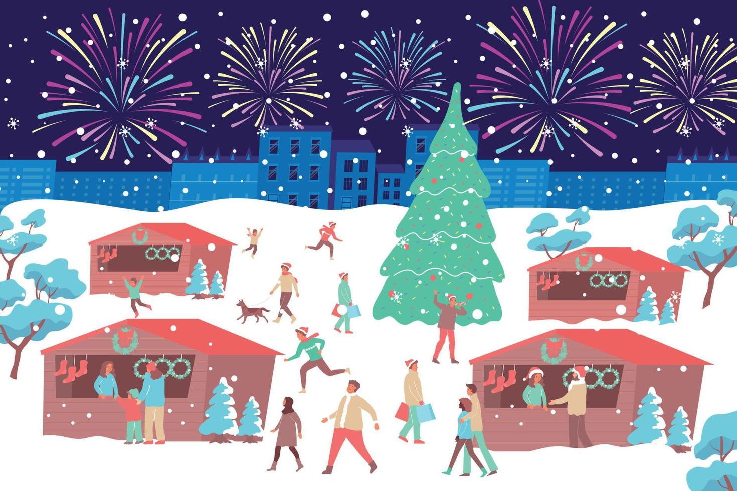 Christmas Market Illustration vector