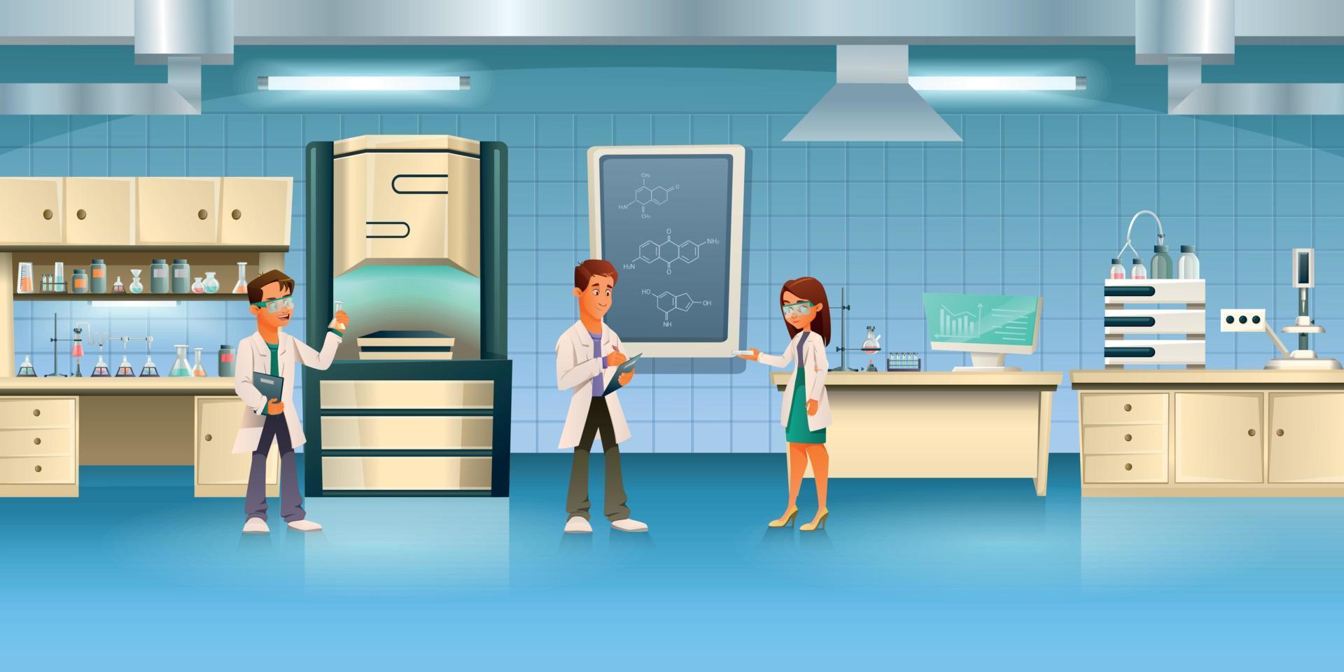 Cartoon Science Lab Composition vector