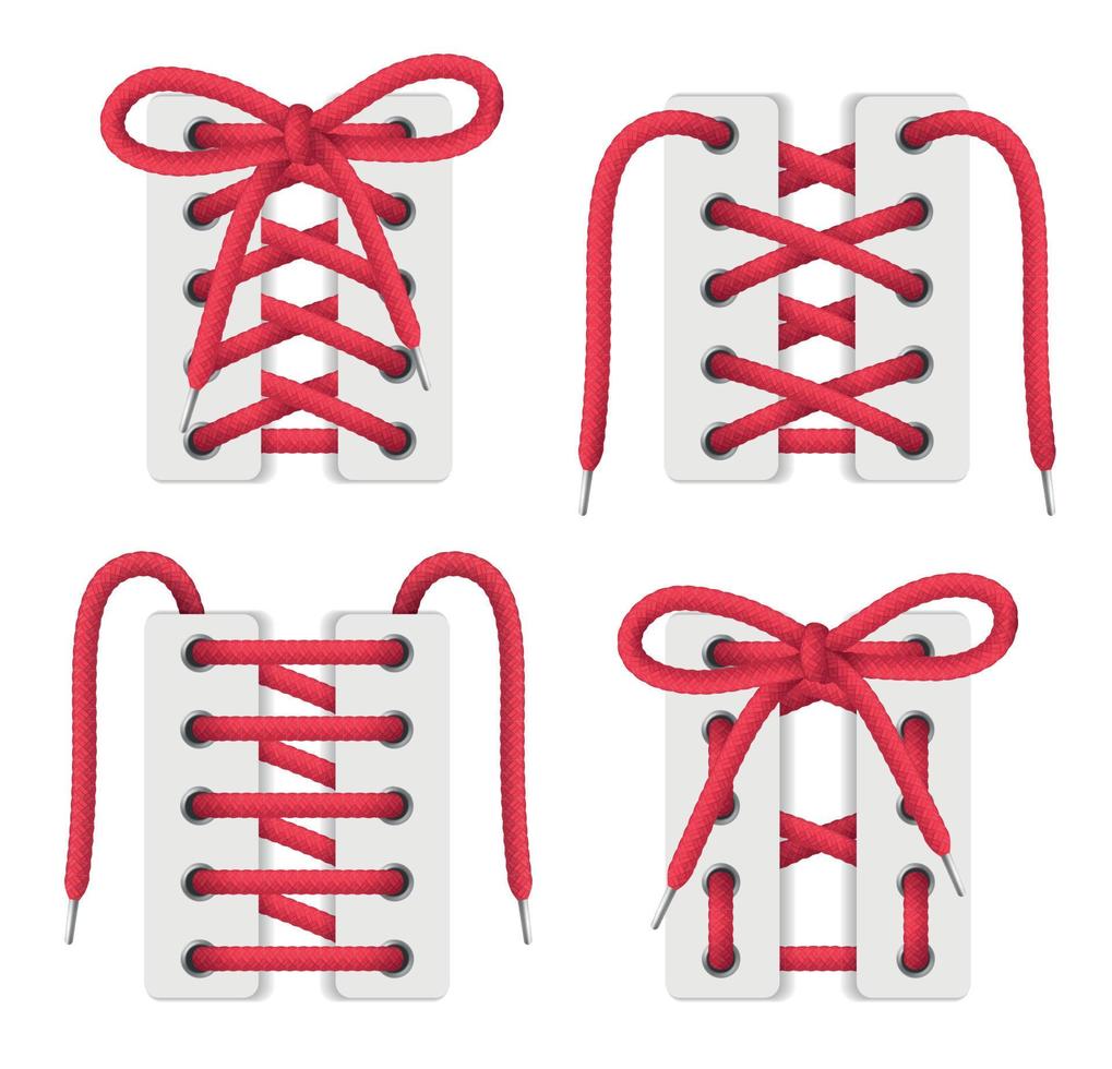 Shoelaces Realistic Set vector