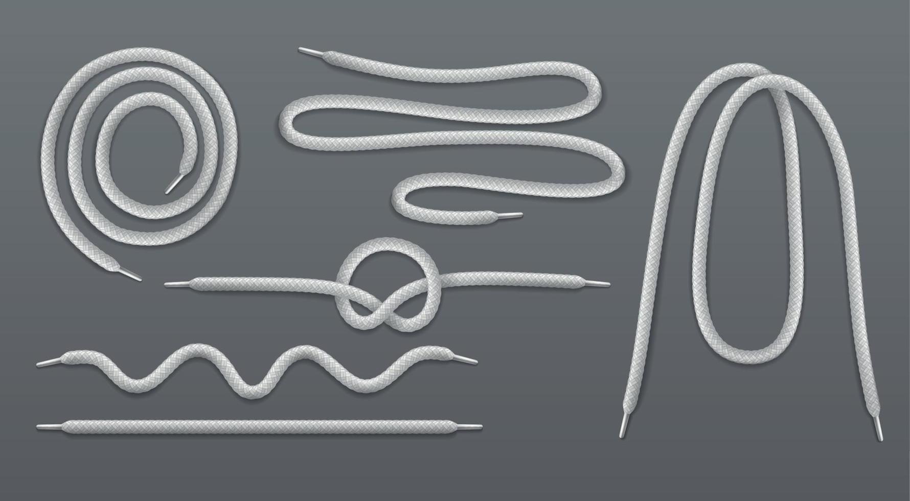 Shoelaces Realistic Set vector