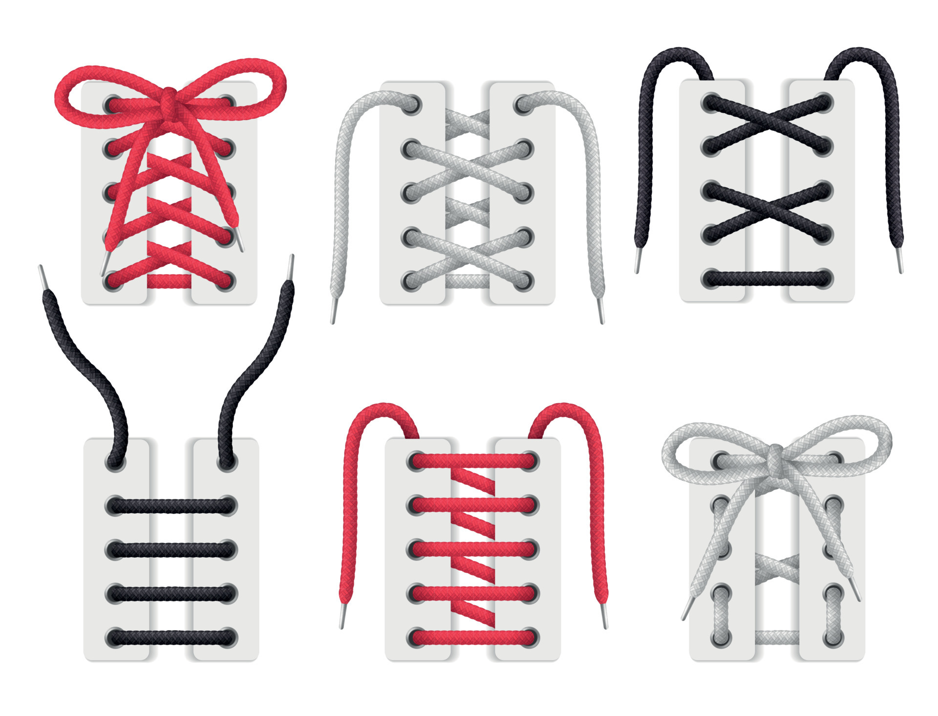 Shoelaces Realistic Set 4957502 Vector Art at Vecteezy