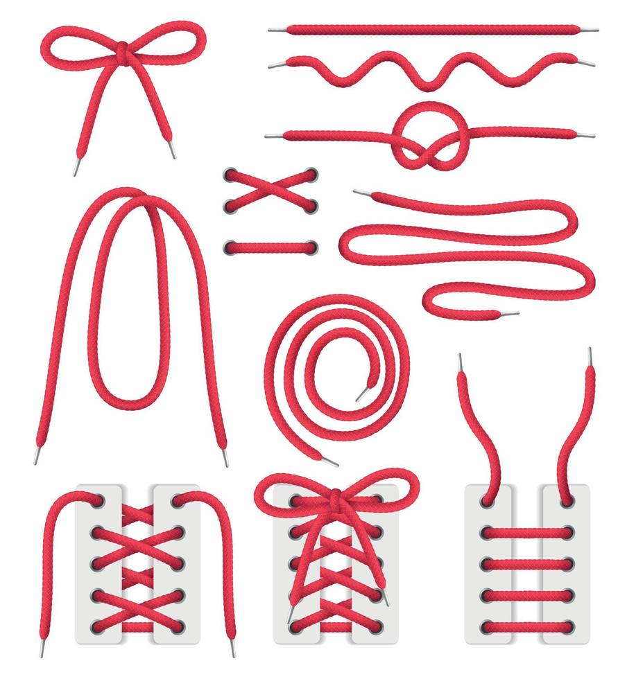 Shoelaces Realistic Set vector