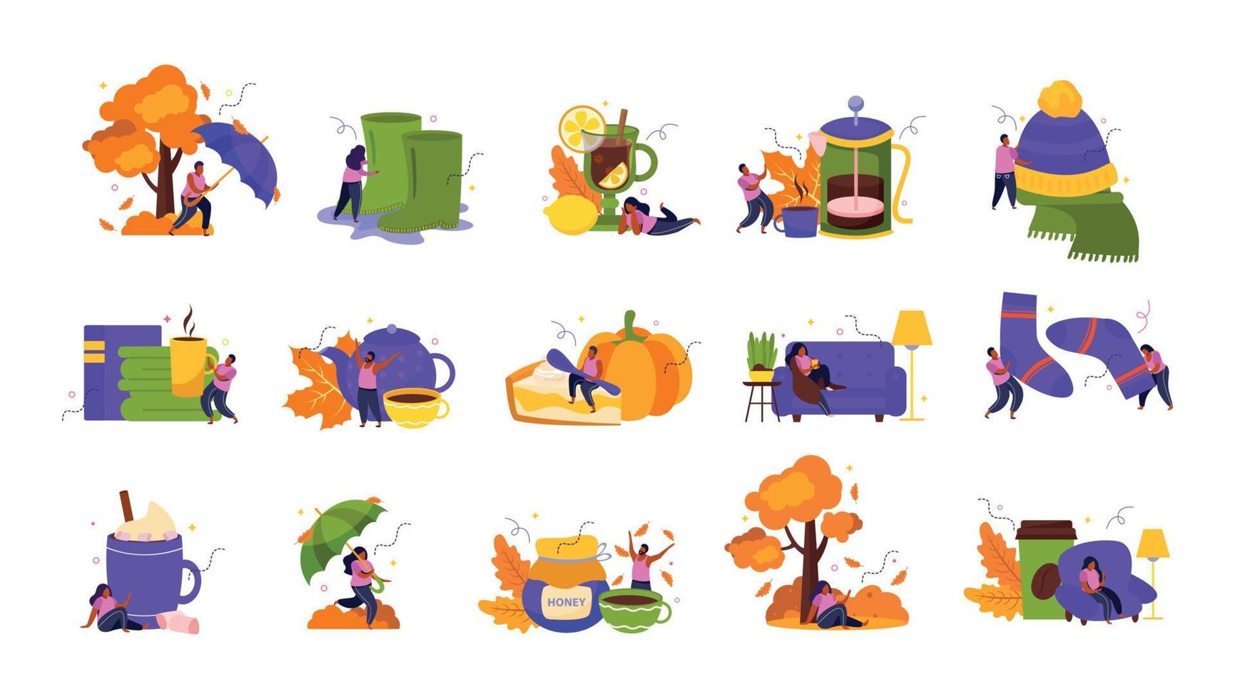 Cozy Fall Recolor Set vector