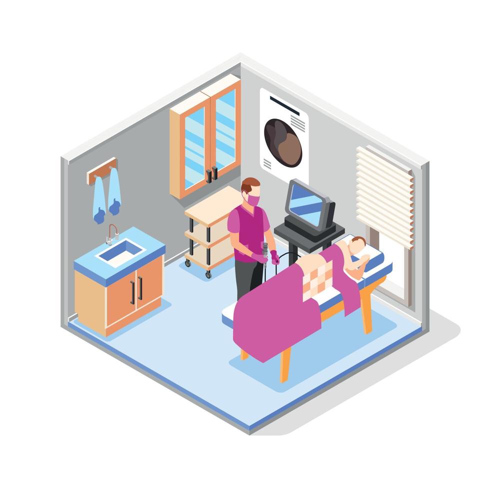 Health Checkup Isometric Composition vector