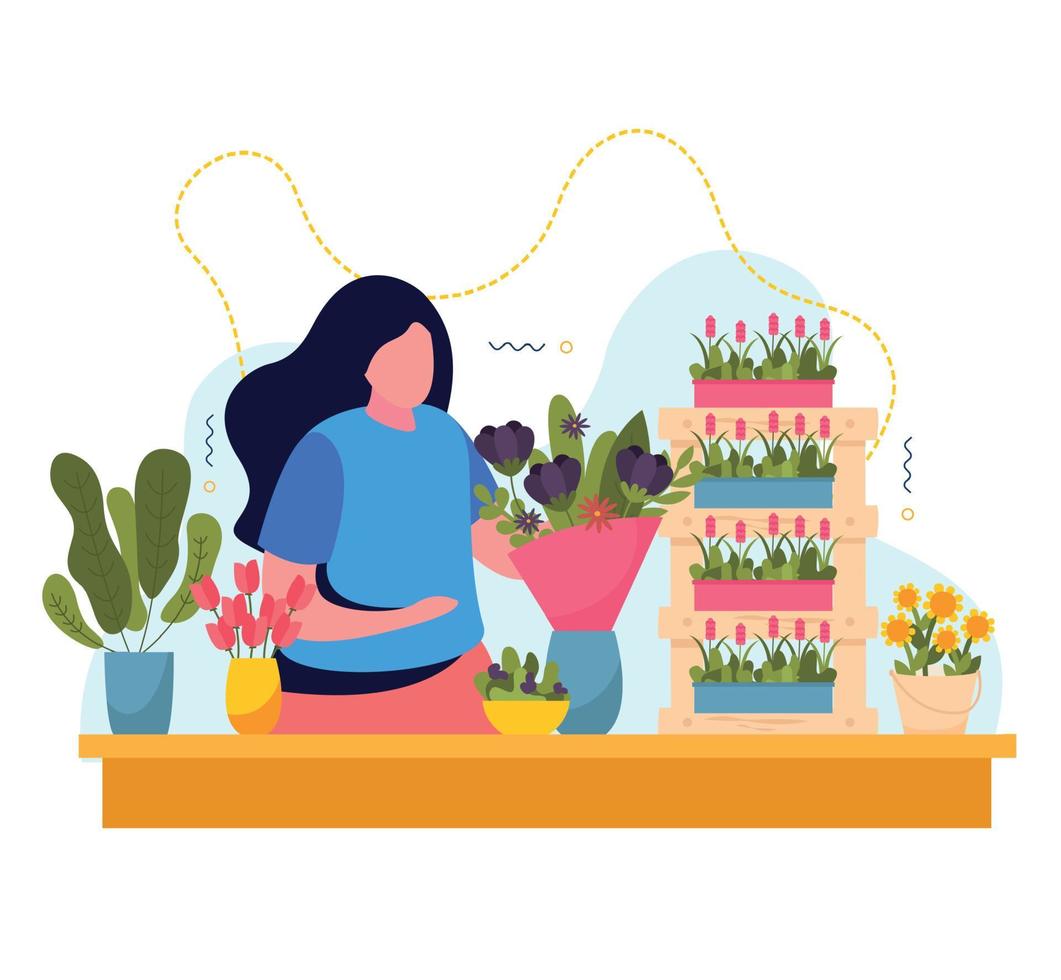 Flower Shop Background Illustration vector