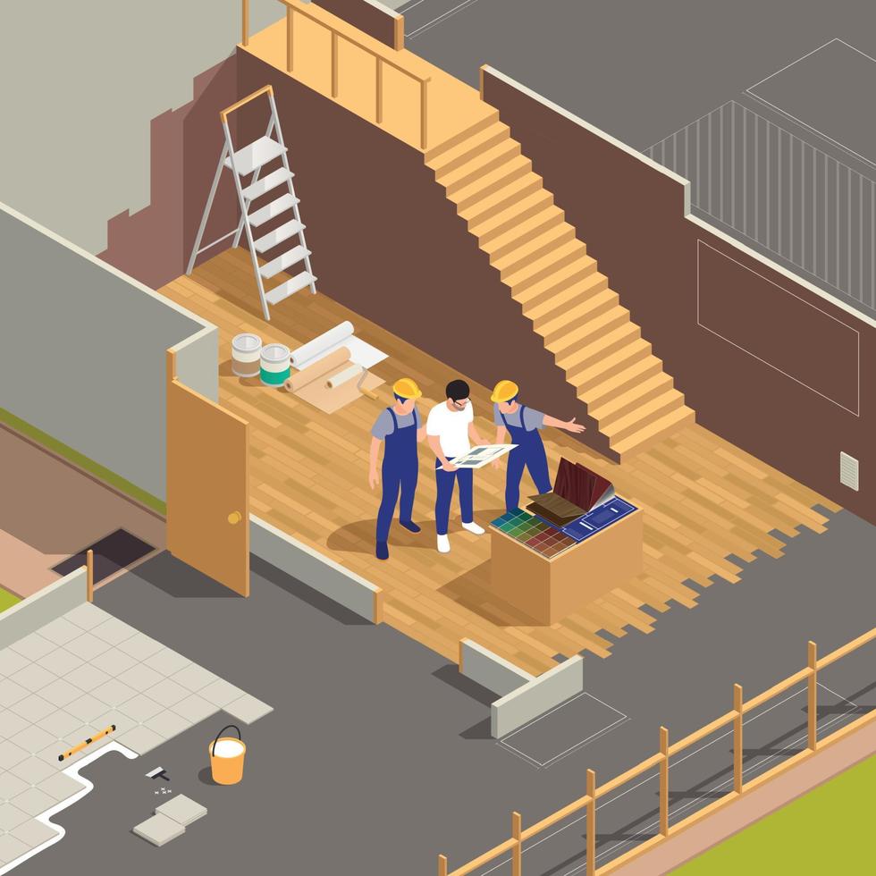 Interior Designer Isometric Composition vector