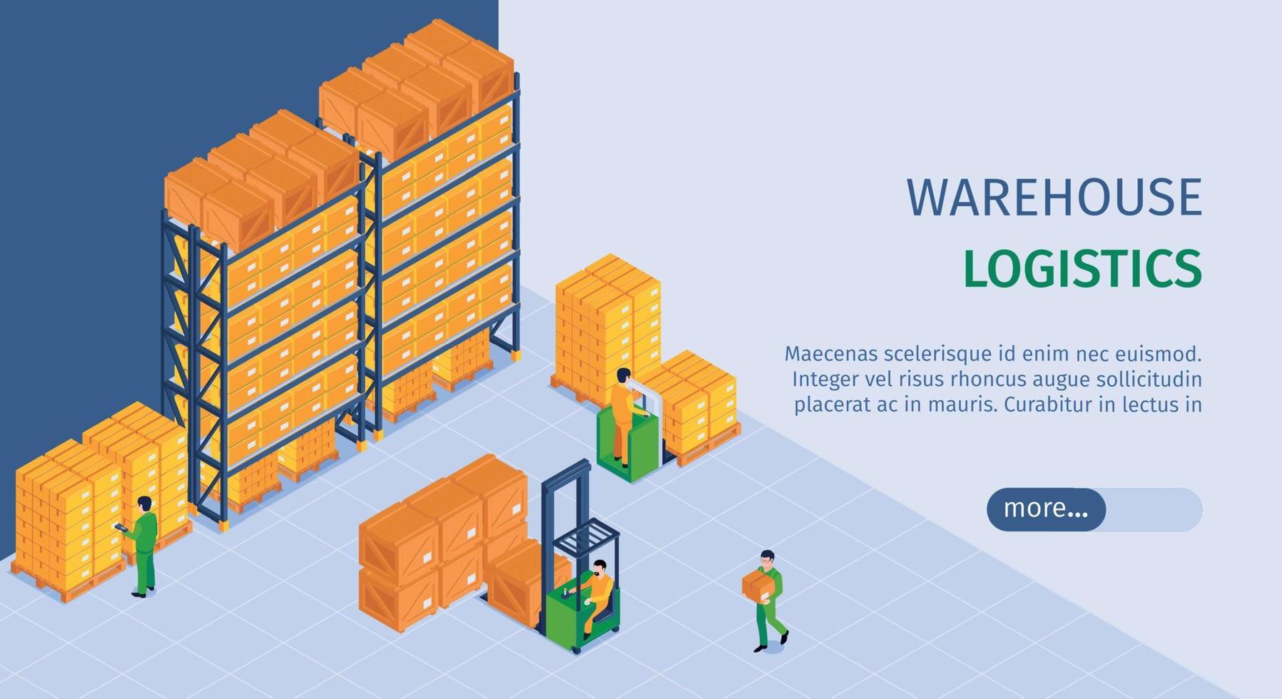 Logistics Isometric Web Banner vector