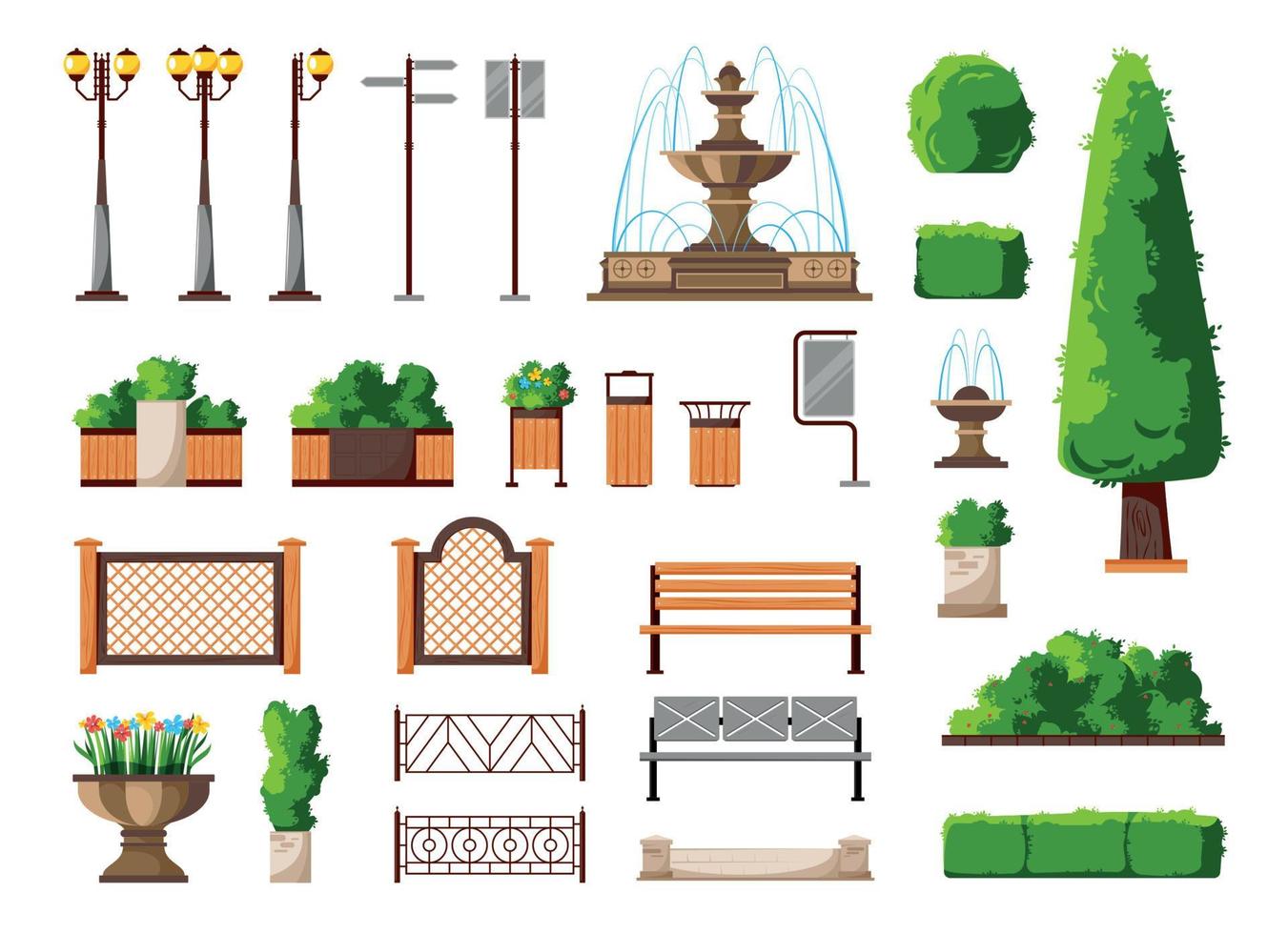 Park Elements Set vector