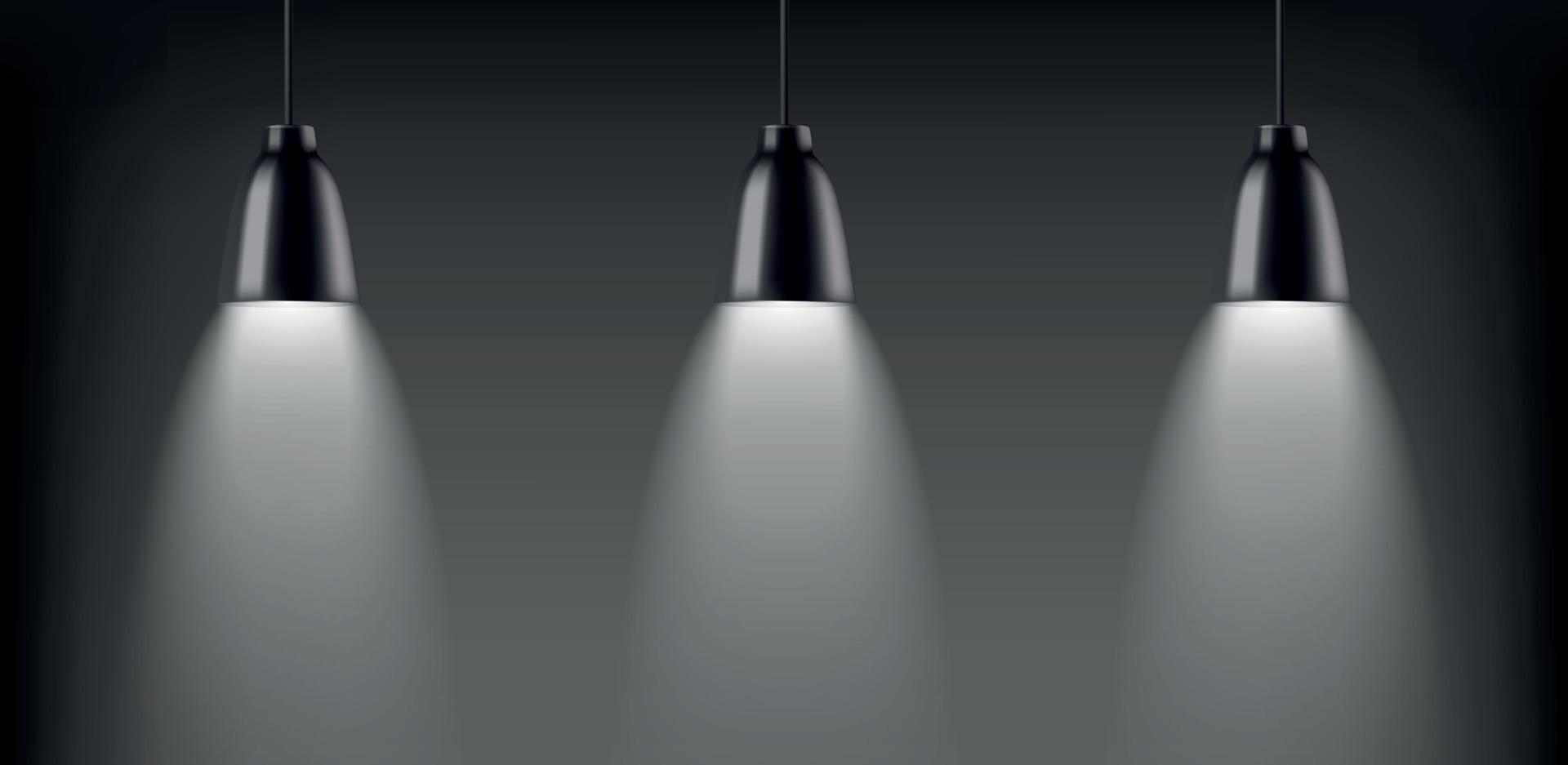 conjunto realista de lámparas vector