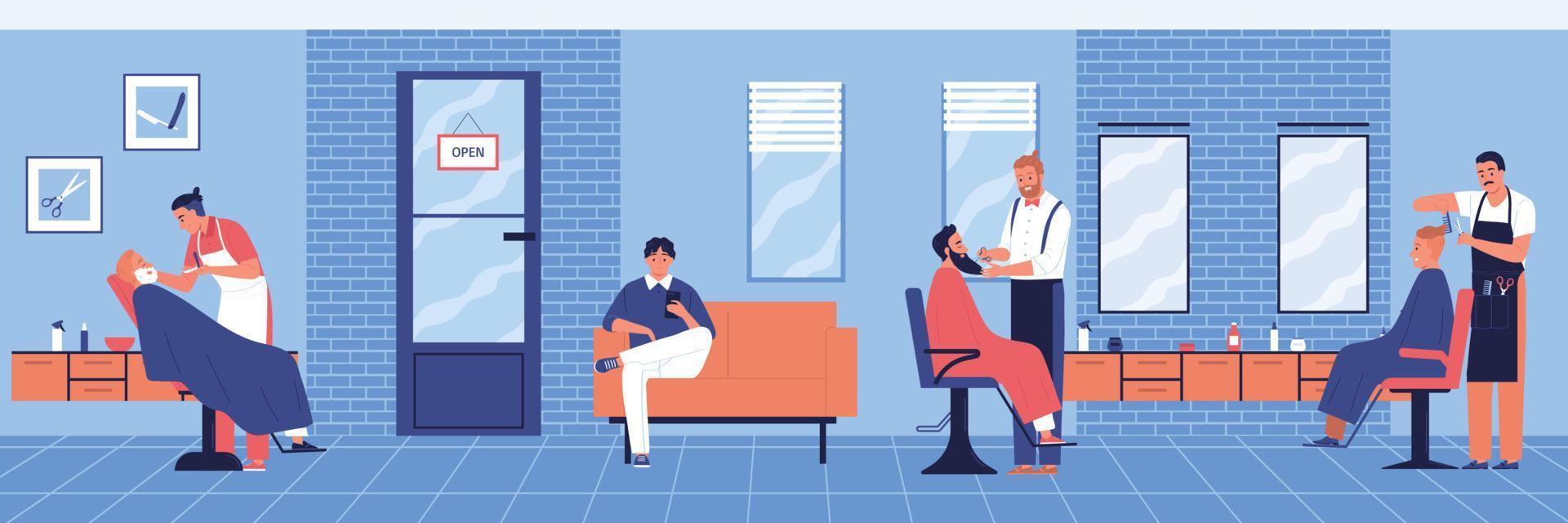 Barbershop Reception Indoor Composition vector