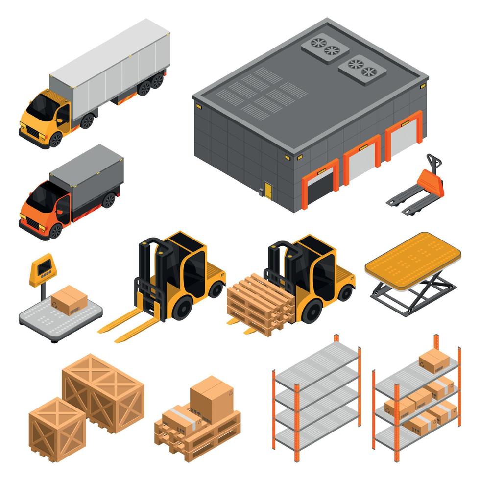 Warehouse Isometric Set vector