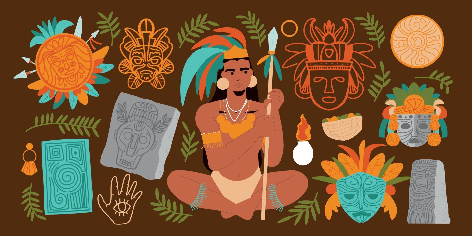 Maya Civilization Set vector