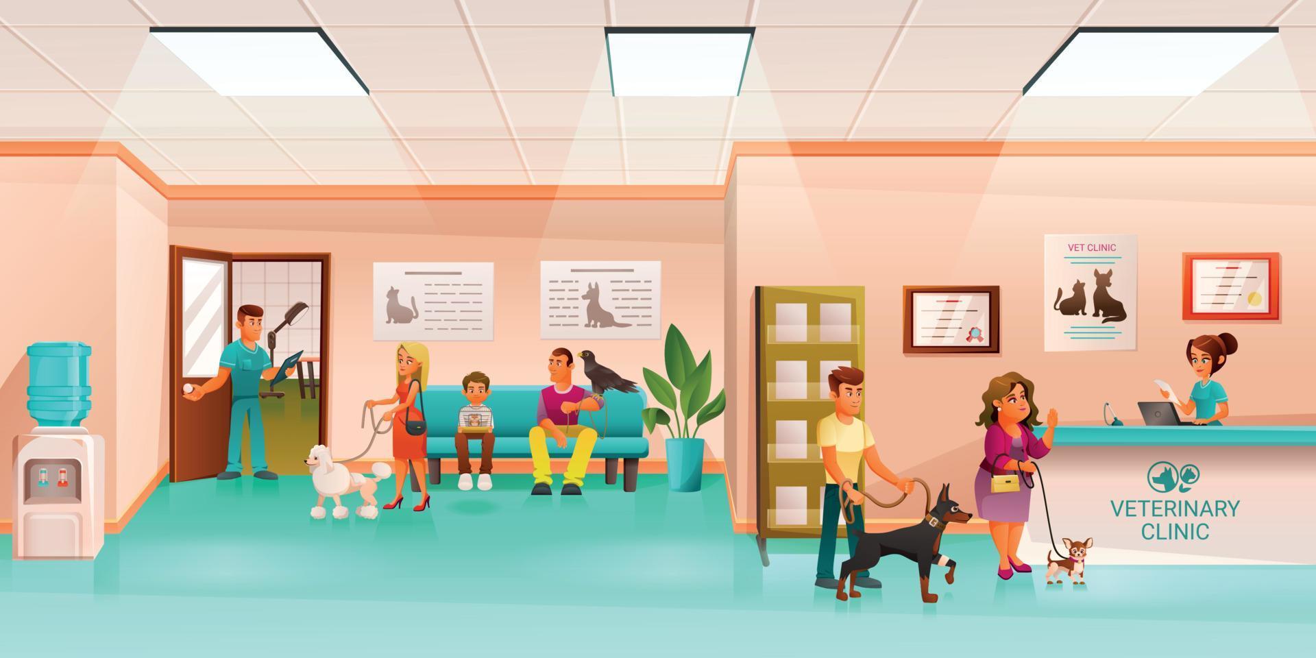 Veterinary Clinic Reception Composition vector