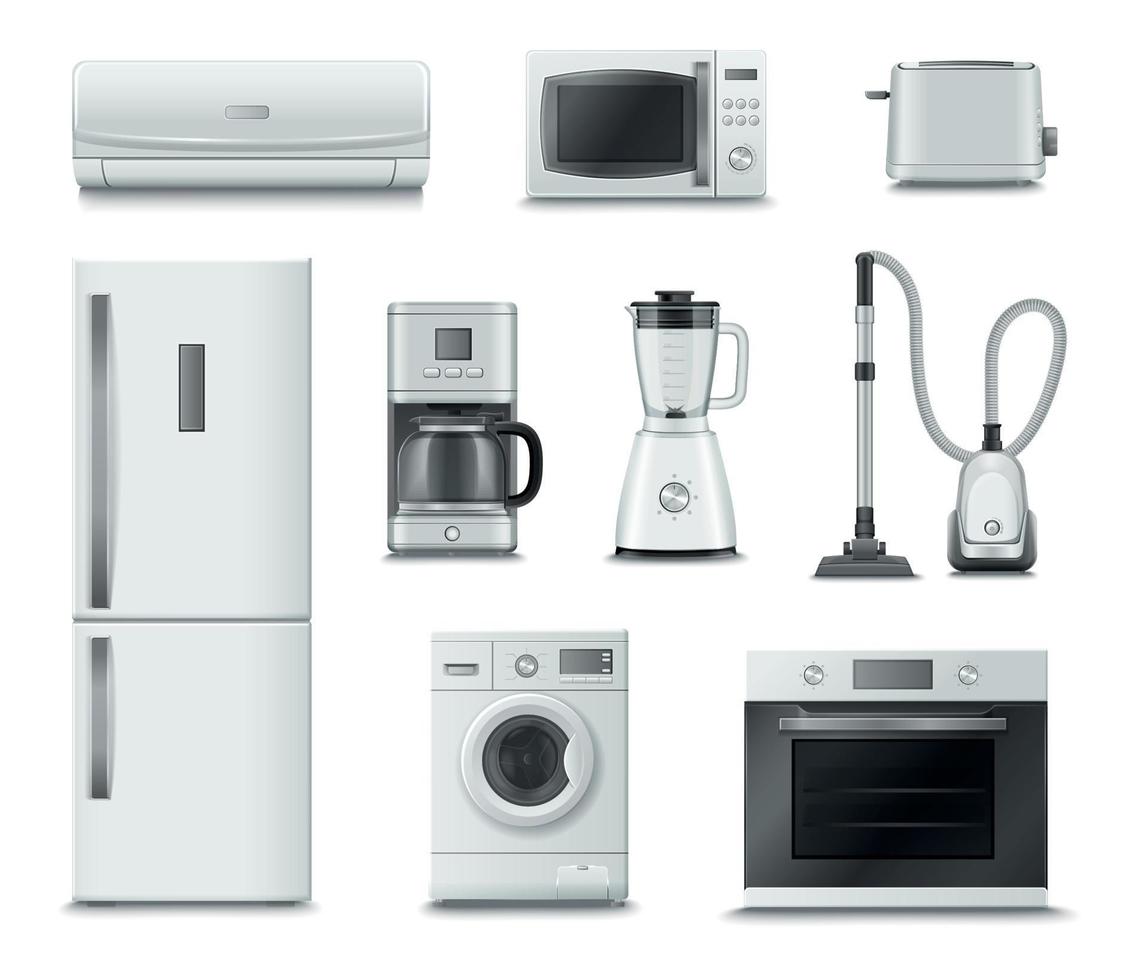 Household Appliances Realistic Set vector