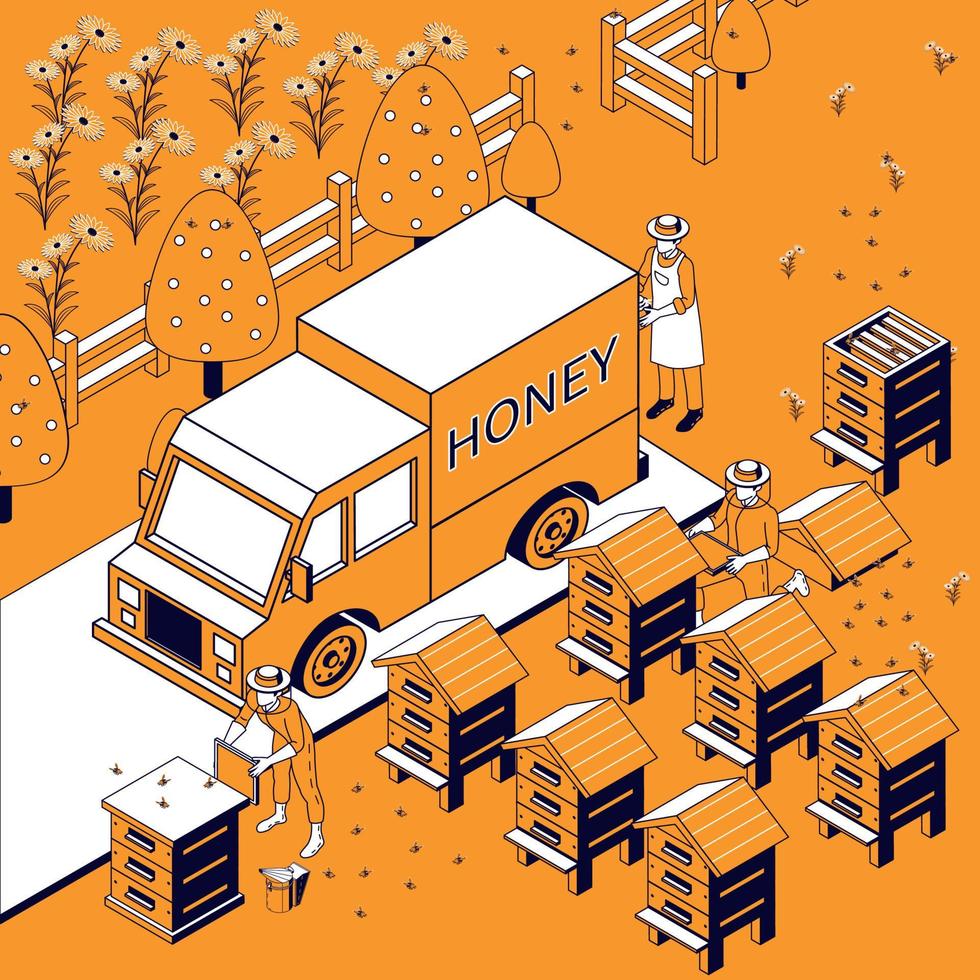 Beekeeping Isometric Flowchart Composition 4902464 Vector Art at Vecteezy