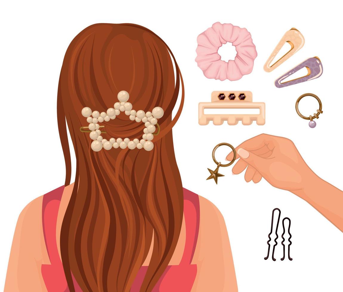 Hairdresser Flat Composition vector