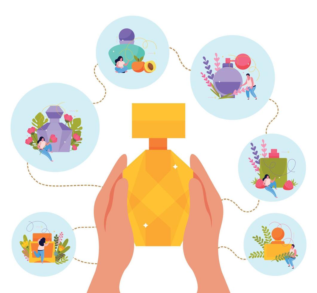 Perfume Flask Flat Composition vector