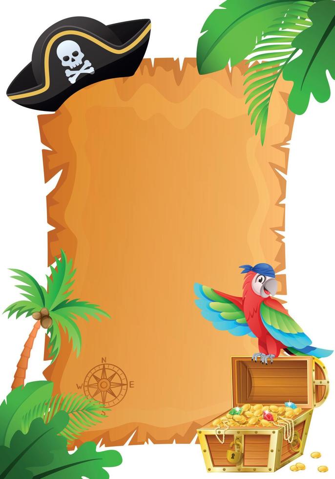 Cartoon Island Treasure Pirates vector