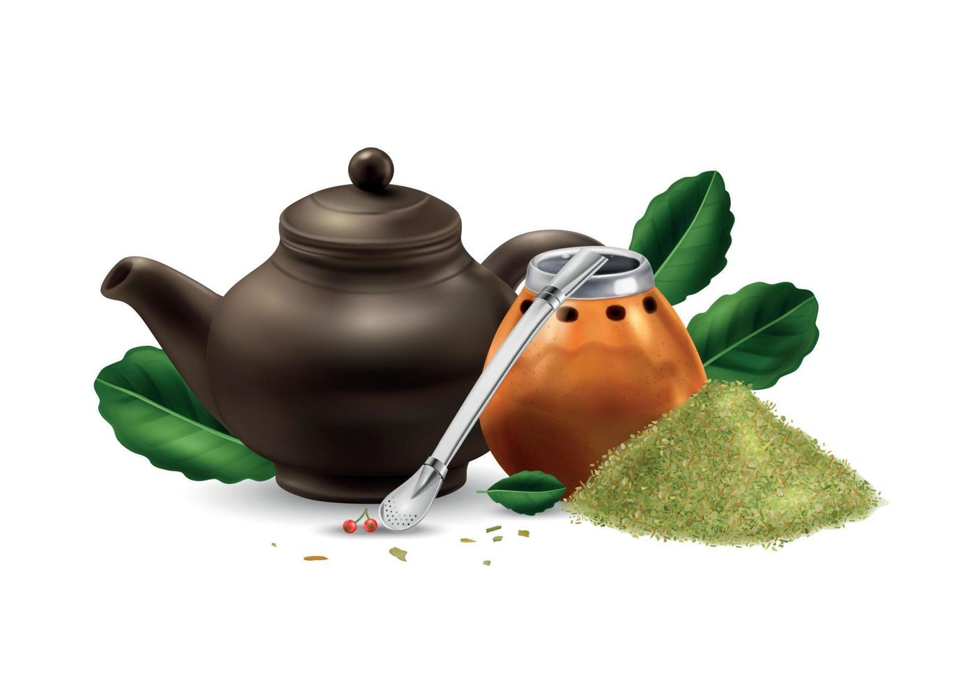 Realistic Mate Tea vector