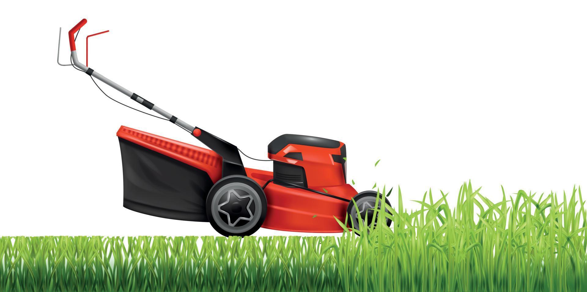 Realistic Lawn Mower vector
