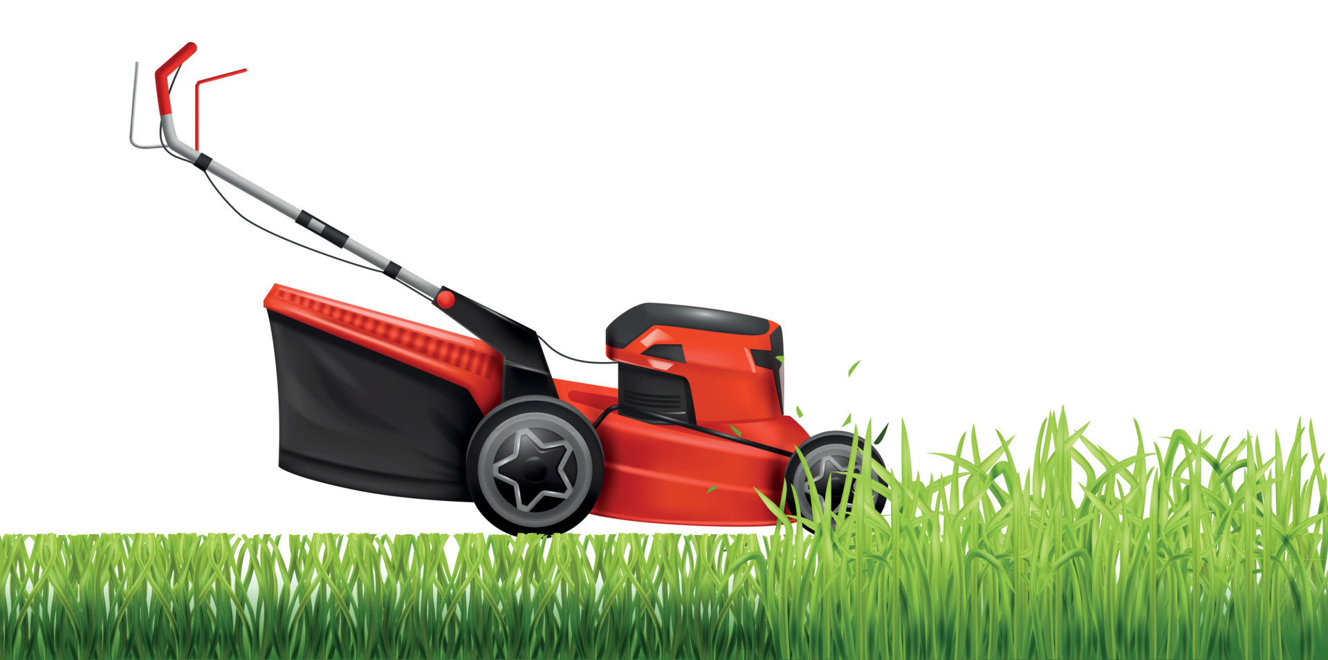 Image of Realistic lawn mower art