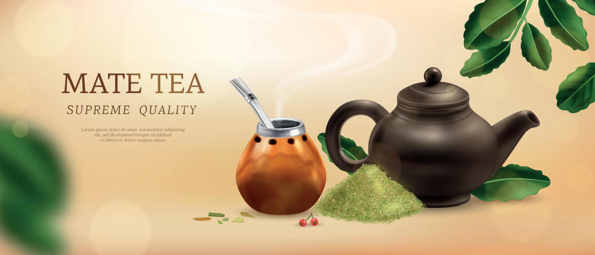 cartel de té mate vector