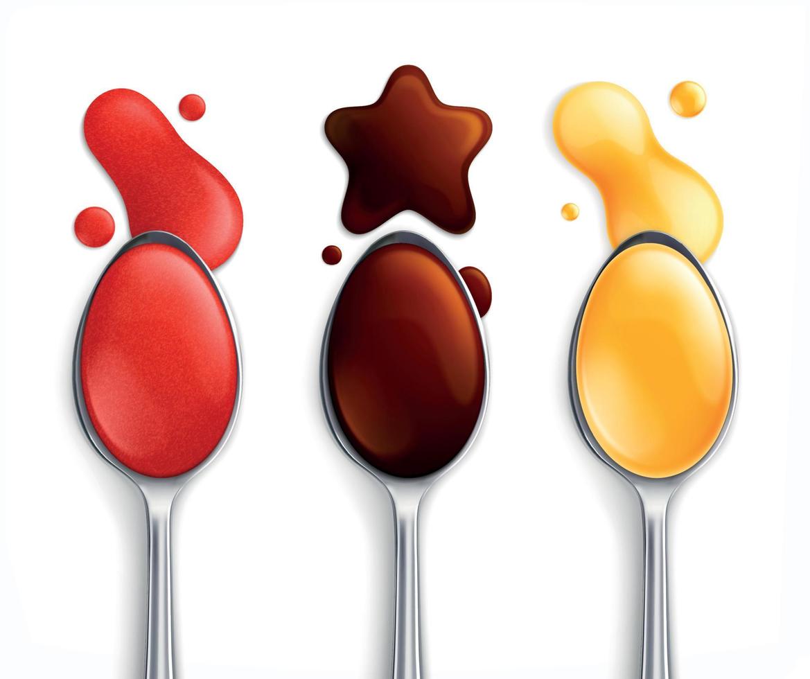 Sauce Blots Realistic Set vector