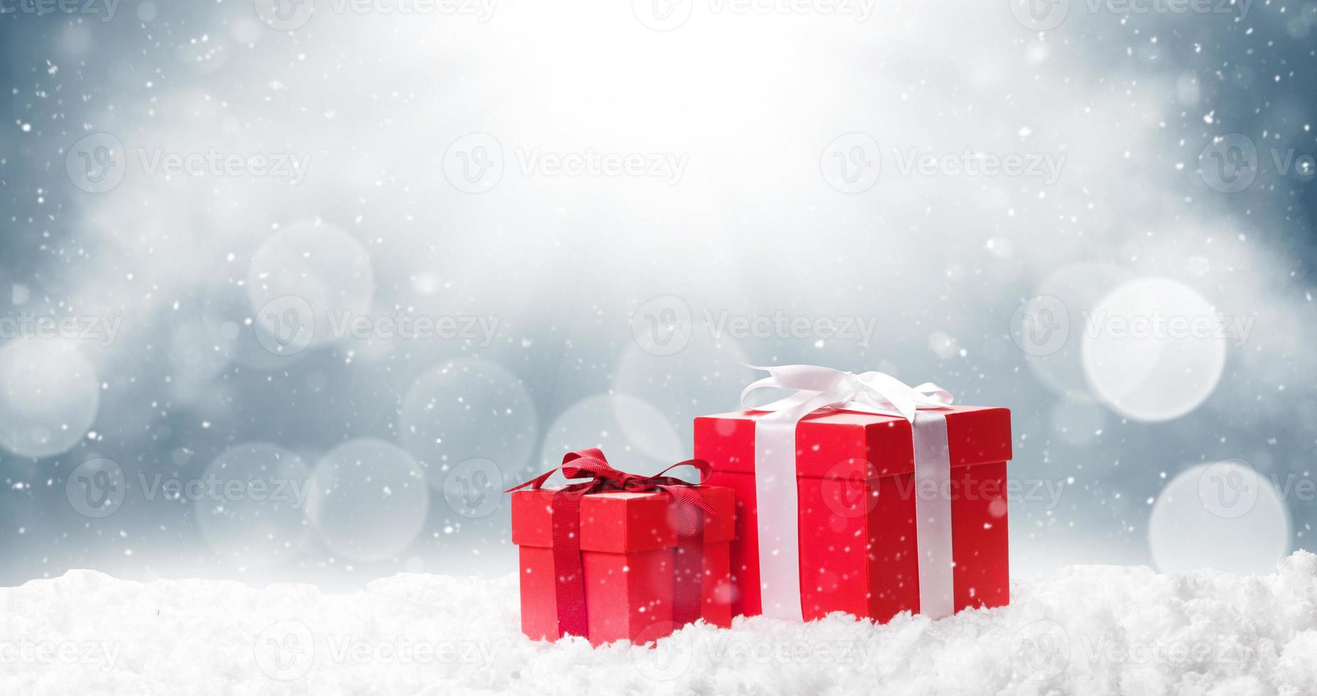 Christmas gift boxes and copy space. Christmas background photo