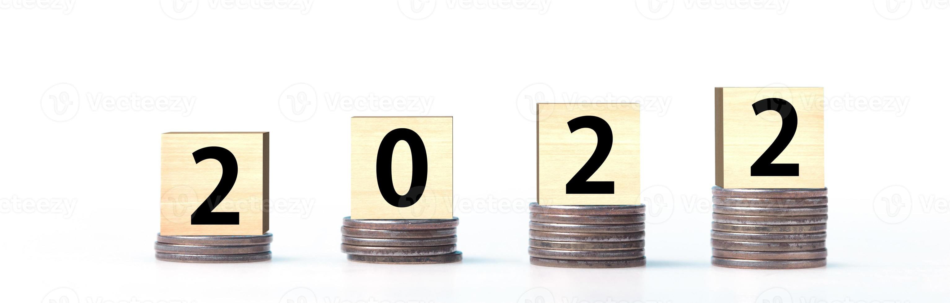 Happy New Year background. Financial start to the year 2022. photo