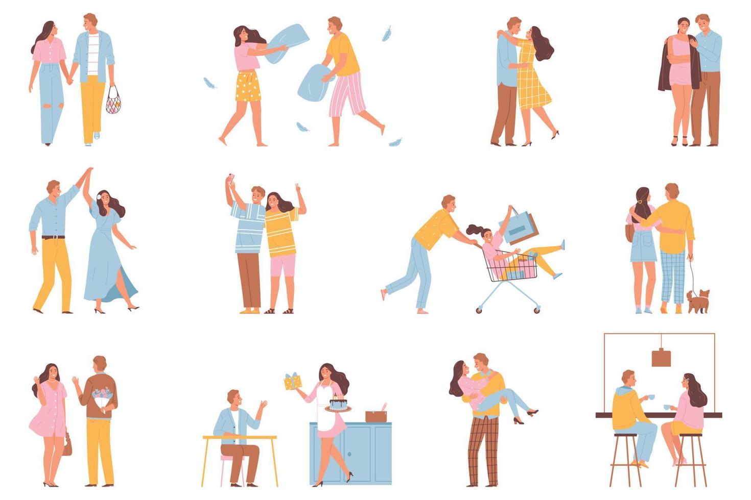 Loving Couple Icon Set vector