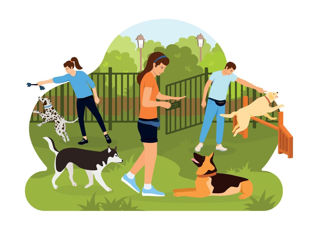 Dog Training Playground Composition vector