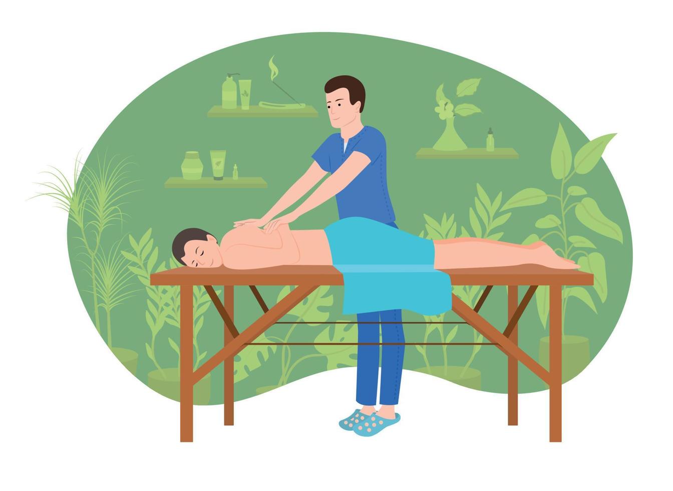 Spa Massage Flat Composition vector