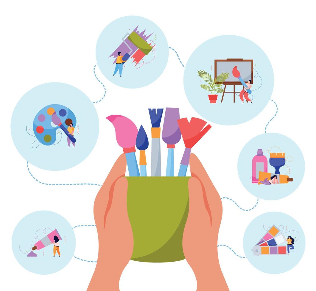 International Artists Day Flat Concept vector