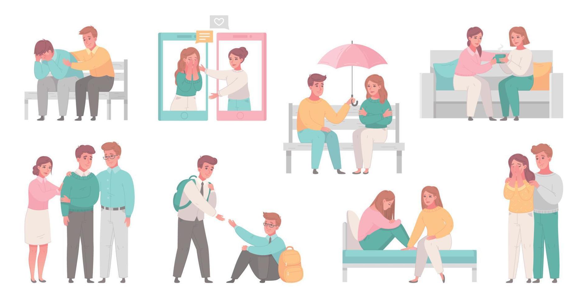 Empathy Characters Icon Set vector