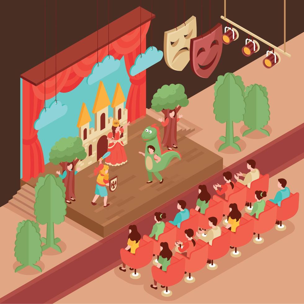 Acting Isometric Illustration vector