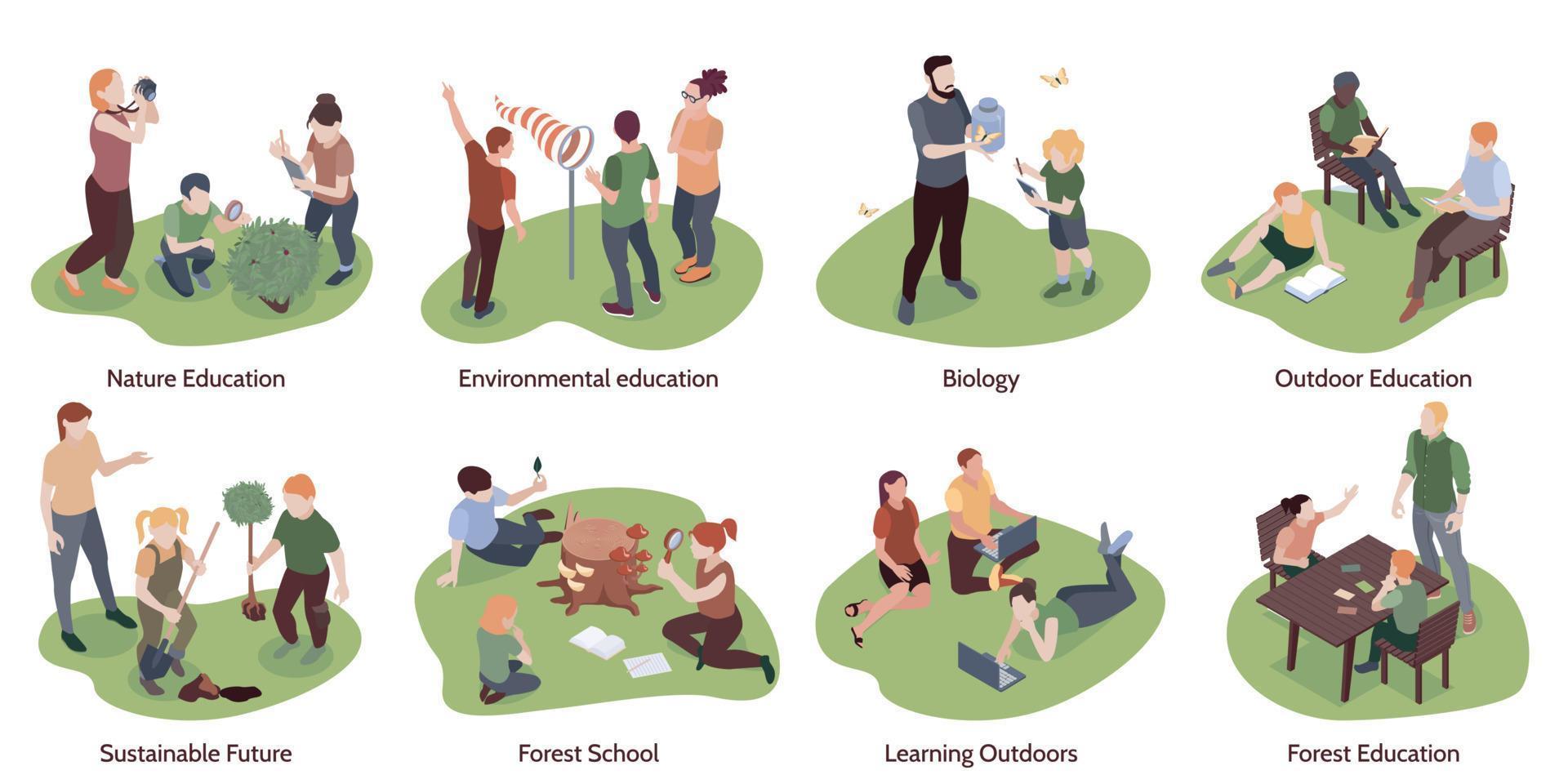 Nature Education Isometric Concept vector
