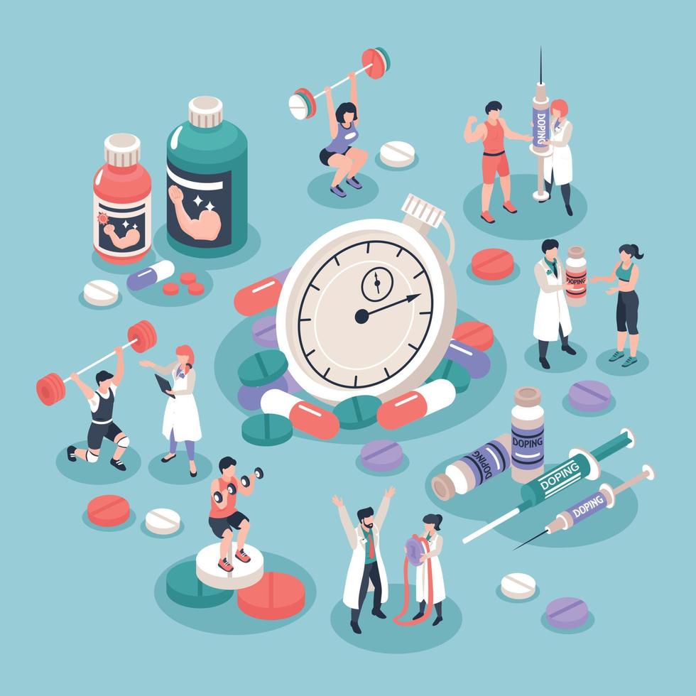 Isometric Doping Concept vector