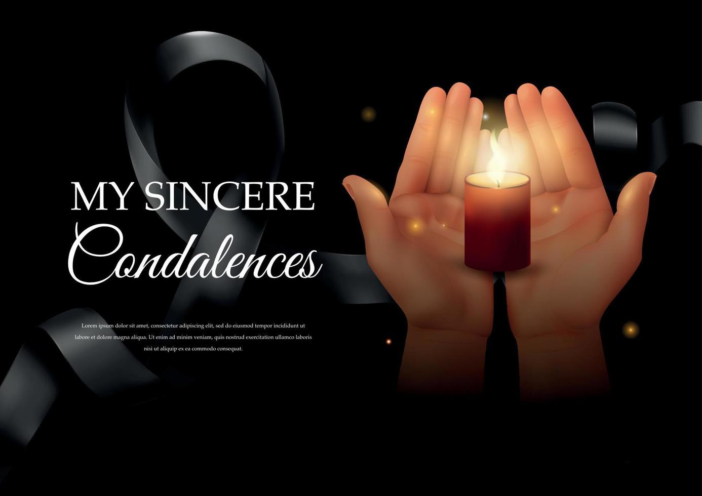 My Sincere Condolences Background vector