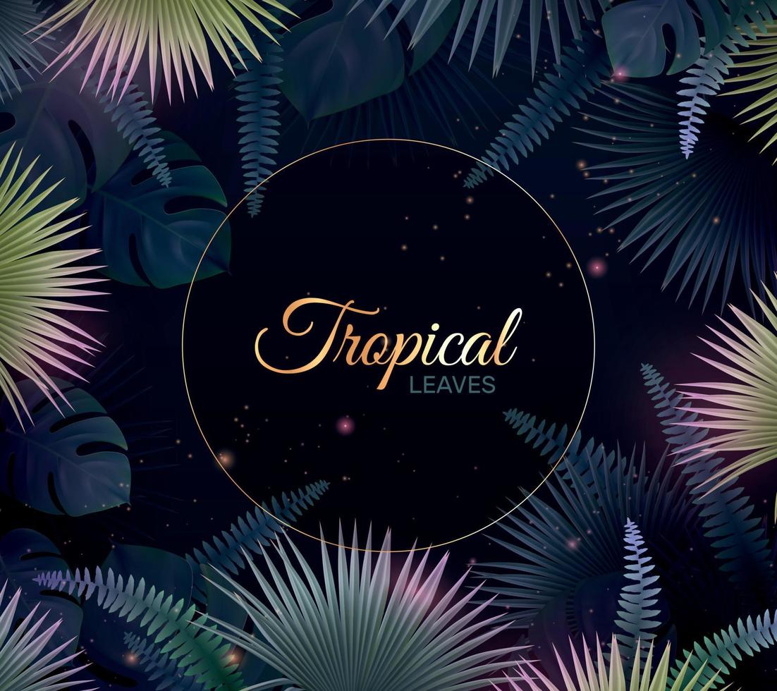 fondo de hojas tropicales vector