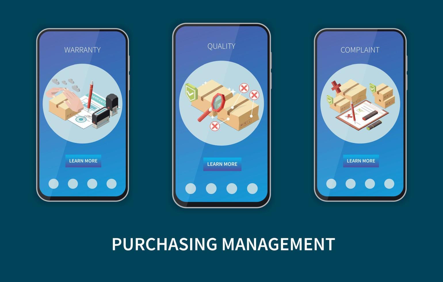 Procurement Management Isometric Set vector