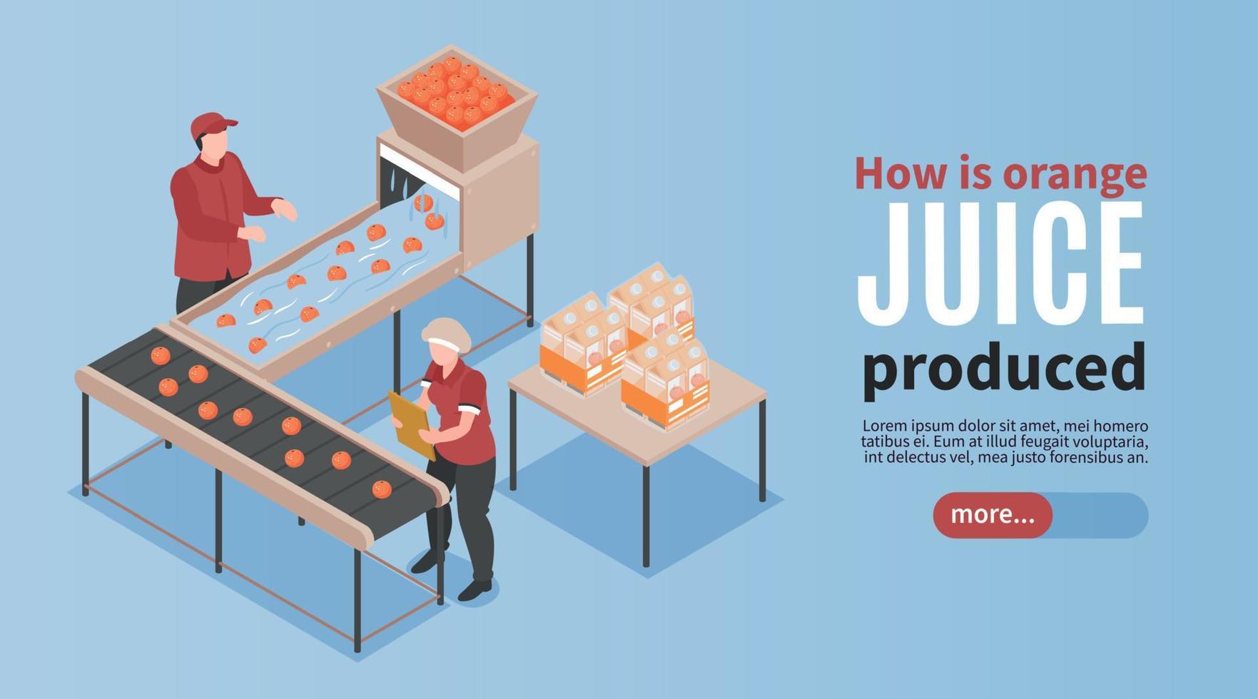 composición de la producción de jugo de naranja vector