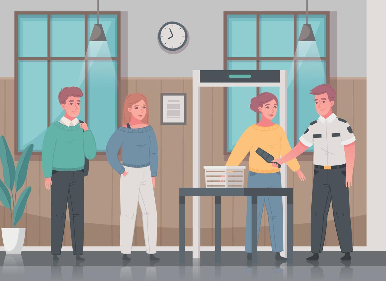 People Scanner Security Composition vector